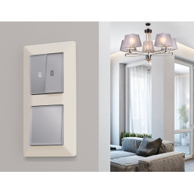 AF110334 Рамка ALFA Line (Бежевый матовый) 4-ая