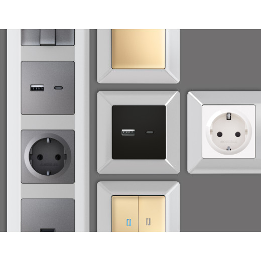 AF110404 Рамка ALFA Line (Серебро глянец) 4-ая