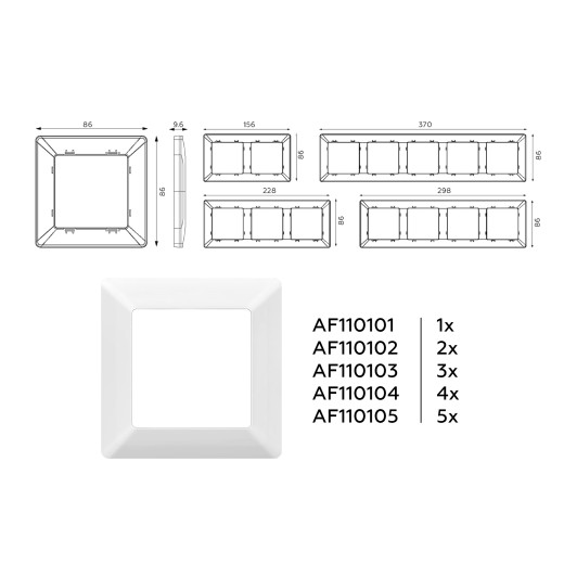 AF110105 Рамка ALFA Line (Белый глянец) 5-ая