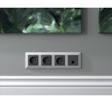 AF110405 Рамка ALFA Line (Серебро глянец) 5-ая