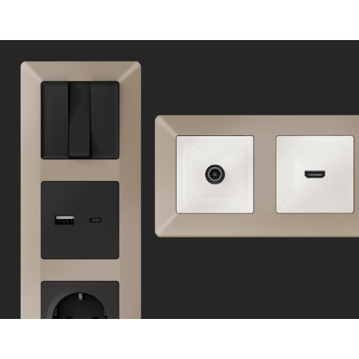 AF110365 Рамка ALFA Line (Серо-бежевый матовый) 5-ая