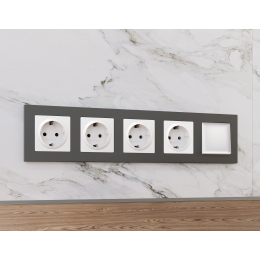 AF220801 Рамка ALFA Techno (Графит Мягкое касание) 1-ая