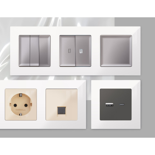 AF220101 Рамка ALFA Techno (Белый глянец) 1-ая