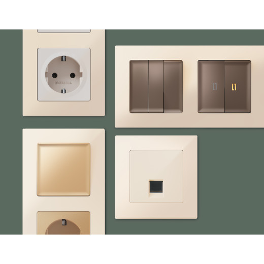 AF220301 Рамка ALFA Techno (Бежевый глянец) 1-ая