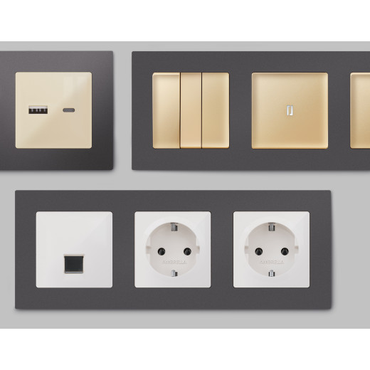 AF220651 Рамка ALFA Techno (Антрацит серый) 1-ая