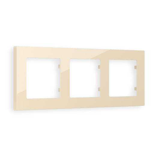 AF220303 Рамка ALFA Techno (Бежевый глянец) 3-ая