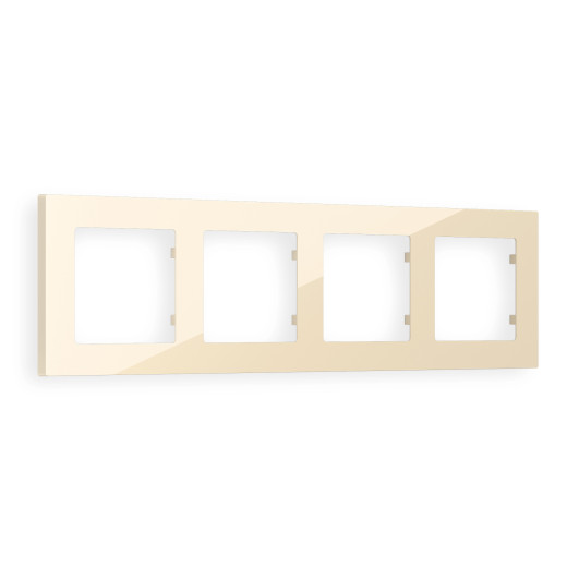 AF220304 Рамка ALFA Techno (Бежевый глянец) 4-ая