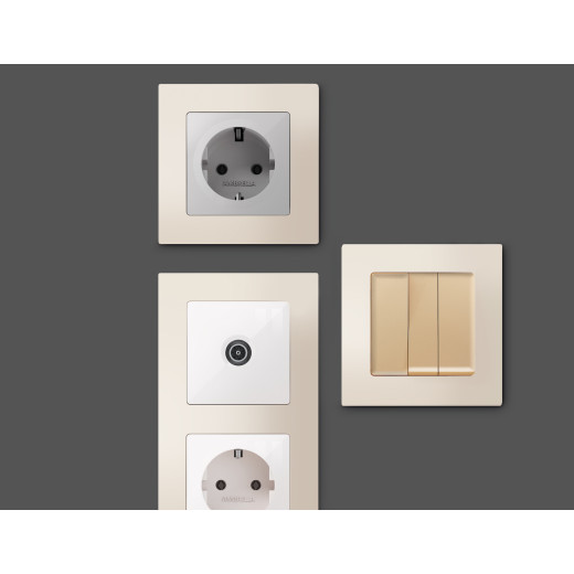 AF220335 Рамка ALFA Techno (Бежевый матовый) 5-ая