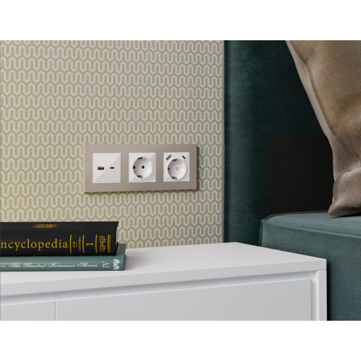 AF220365 Рамка ALFA Techno (Серо-бежевый матовый) 5-ая