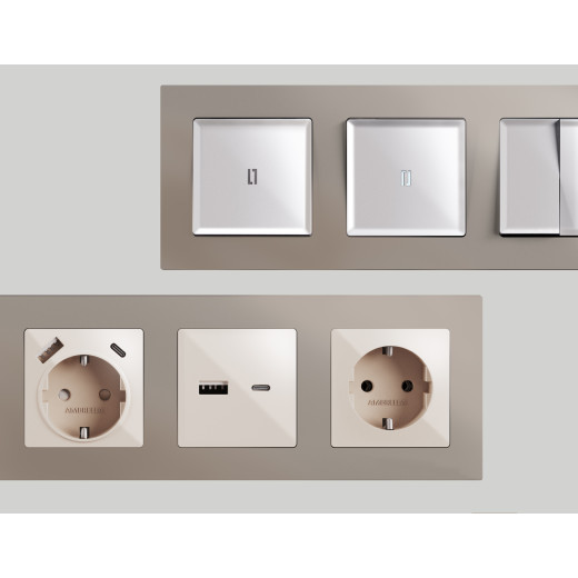 AF220365 Рамка ALFA Techno (Серо-бежевый матовый) 5-ая