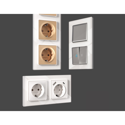 AF330101 Рамка ALFA Platos (Белый Стекло органическое) 1-ая