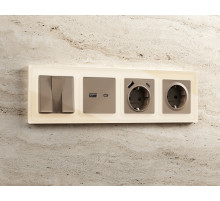 AF330301 Рамка ALFA Platos (Бежевый Стекло органическое) 1-ая