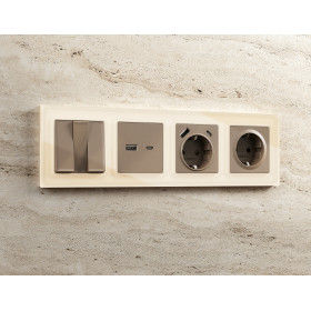 AF330301 Рамка ALFA Platos (Бежевый Стекло органическое) 1-ая