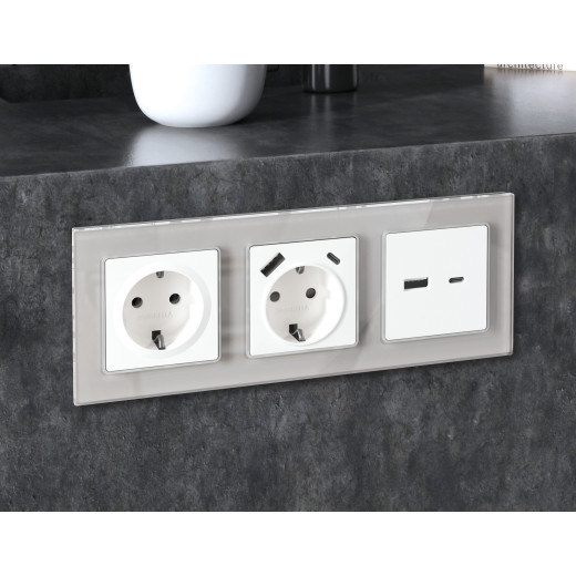 AF330402 Рамка ALFA Platos (Серебро Стекло органическое) 2-ая