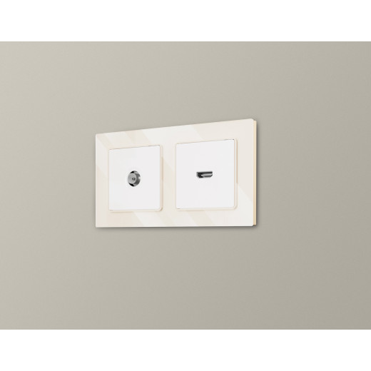 AF330302 Рамка ALFA Platos (Бежевый Стекло органическое) 2-ая