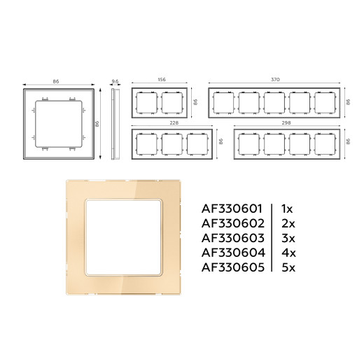 AF330602 Рамка ALFA Platos (Шампань Стекло органическое) 2-ая