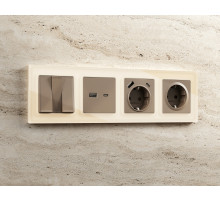 AF330302 Рамка ALFA Platos (Бежевый Стекло органическое) 2-ая