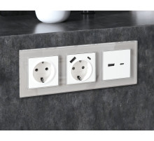 AF330403 Рамка ALFA Platos (Серебро Стекло органическое) 3-ая