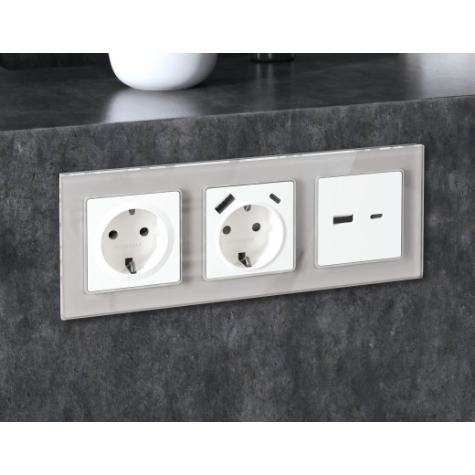 AF330404 Рамка ALFA Platos (Серебро Стекло органическое) 4-ая