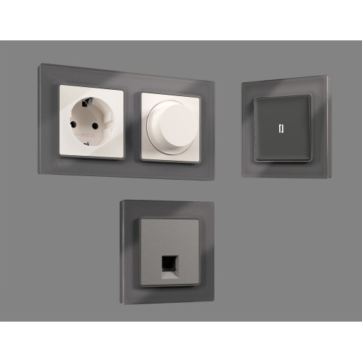 AF330654 Рамка ALFA Platos (Антрацит серый Стекло органическое) 4-ая