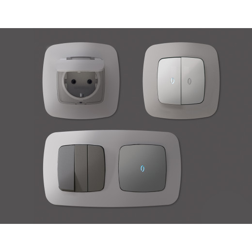 OF140502 Рамка OMEGA Ecta (Сталь матовый) 2-ая