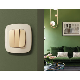 OF140302 Рамка OMEGA Ecta (Бежевый глянец) 2-ая