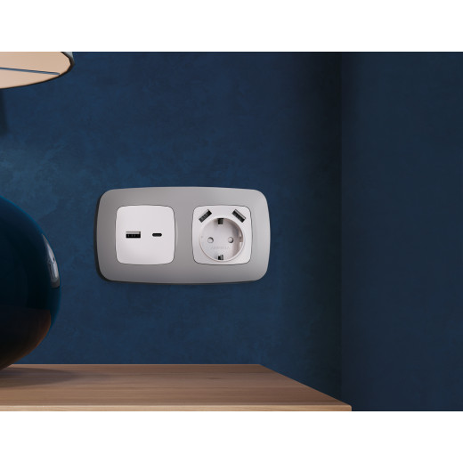 OF140502 Рамка OMEGA Ecta (Сталь матовый) 2-ая