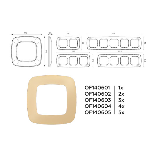 OF140603 Рамка OMEGA Ecta (Шампань) 3-ая