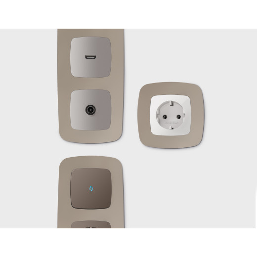 OF140363 Рамка OMEGA Ecta (Серо-бежевый матовый) 3-ая