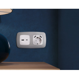 OF140503 Рамка OMEGA Ecta (Сталь матовый) 3-ая