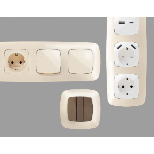 OF140334 Рамка OMEGA Ecta (Бежевый матовый) 4-ая