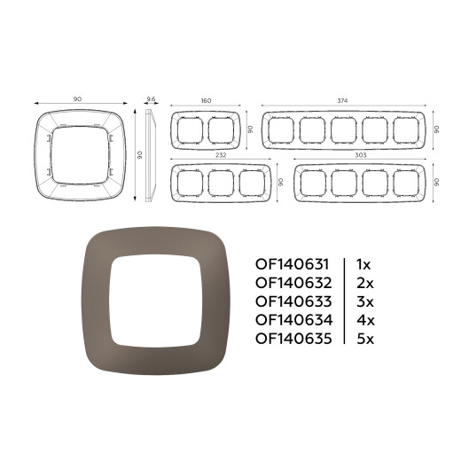 OF140634 Рамка OMEGA Ecta (Темная бронза матовый) 4-ая