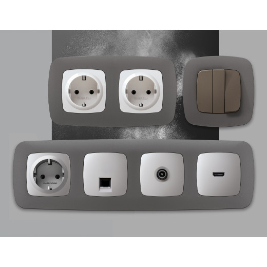 OF140655 Рамка OMEGA Ecta (Антрацит серый) 5-ая