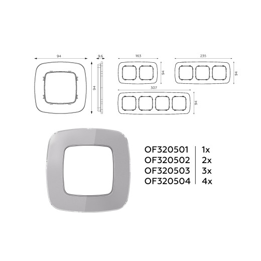 OF320501 Рамка OMEGA Radian (Сталь Стекло органическое) 1-ая