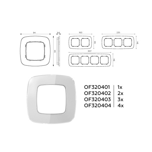 OF320403 Рамка OMEGA Radian (Серебро Стекло органическое) 3-ая
