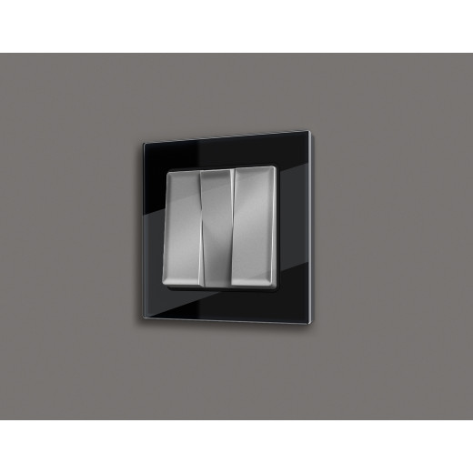 AF380801 Рамка ALFA Platos (Черный Стекло закаленное натуральное) 1-ая