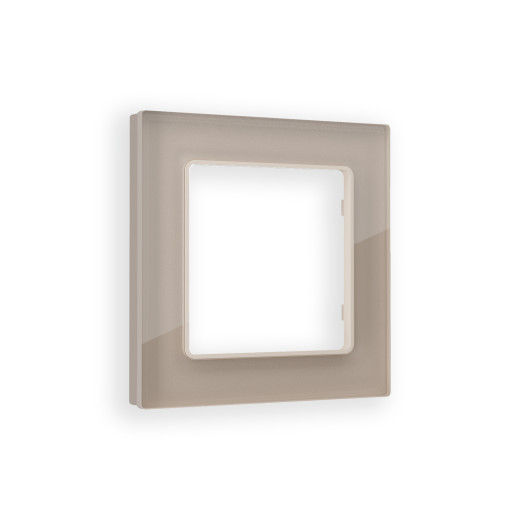 AF380601 Рамка ALFA Platos (Серо-бежевый Стекло закаленное натуральное) 1-ая