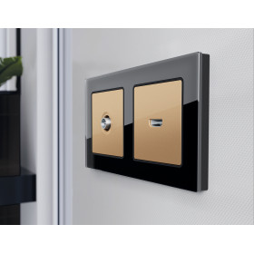 AF380801 Рамка ALFA Platos (Черный Стекло закаленное натуральное) 1-ая