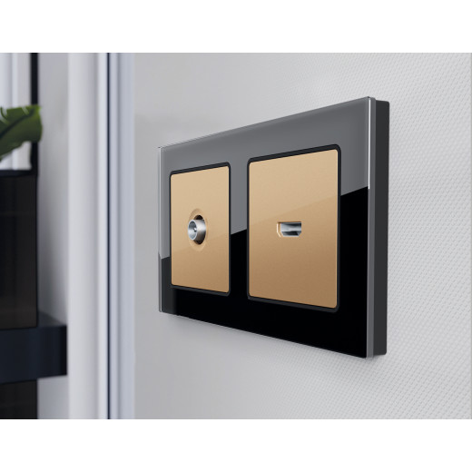 AF380801 Рамка ALFA Platos (Черный Стекло закаленное натуральное) 1-ая