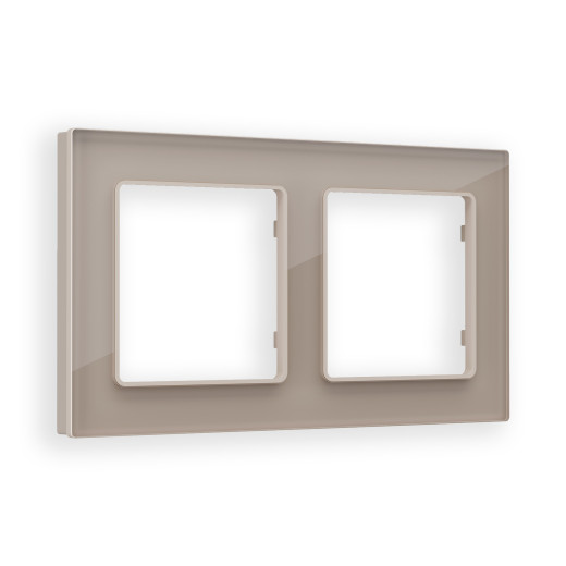 AF380602 Рамка ALFA Platos (Серо-бежевый Стекло закаленное натуральное) 2-ая