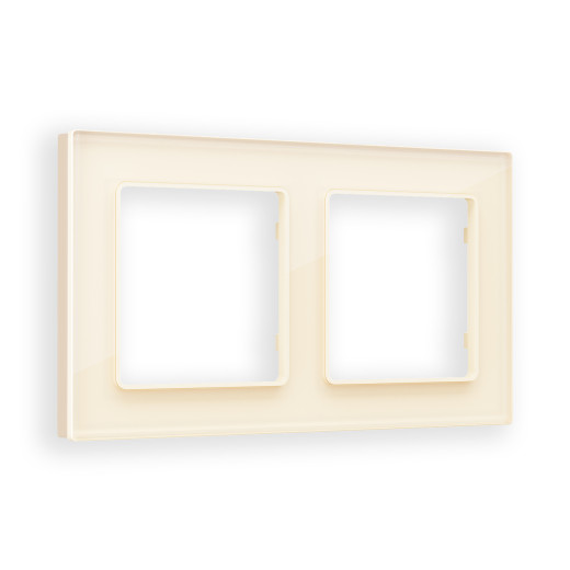 AF380302 Рамка ALFA Platos (Бежевый Стекло закаленное натуральное) 2-ая