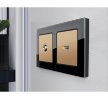 AF380803 Рамка ALFA Platos (Черный Стекло закаленное натуральное) 3-ая