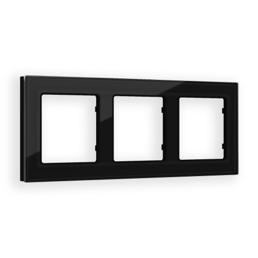 AF380803 Рамка ALFA Platos (Черный Стекло закаленное натуральное) 3-ая