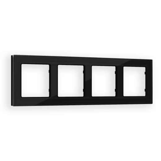 AF380804 Рамка ALFA Platos (Черный Стекло закаленное натуральное) 4-ая