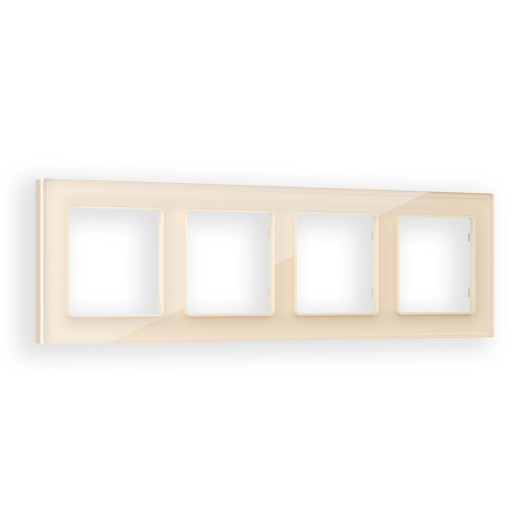 AF380304 Рамка ALFA Platos (Бежевый Стекло закаленное натуральное) 4-ая