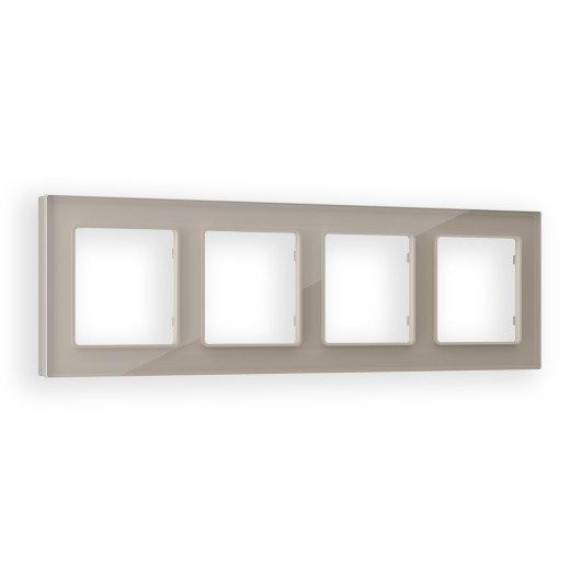 AF380604 Рамка ALFA Platos (Серо-бежевый Стекло закаленное натуральное) 4-ая