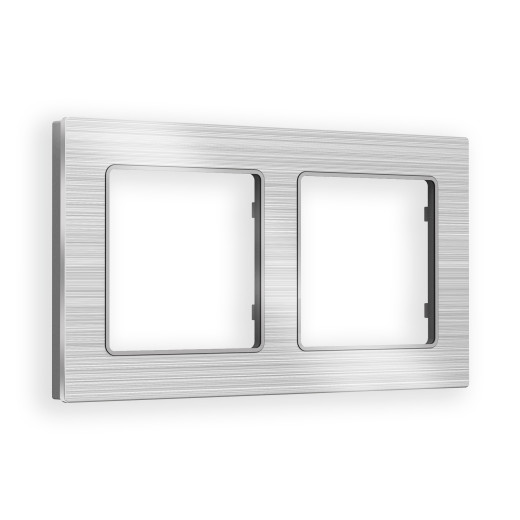 AF550102 Рамка ALFA Platos (Серебро Металл шлифованный) 2-ая