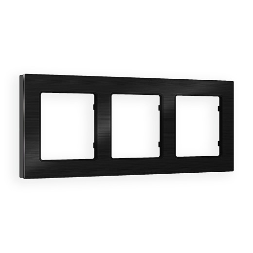 AF550503 Рамка ALFA Platos (Черный Металл шлифованный) 3-ая