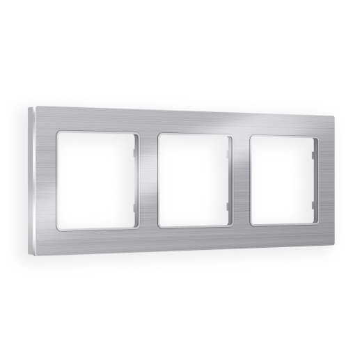 AF550103 Рамка ALFA Platos (Серебро Металл шлифованный) 3-ая