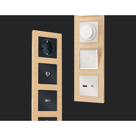 AF550304 Рамка ALFA Platos (Шампань Металл шлифованный) 4-ая